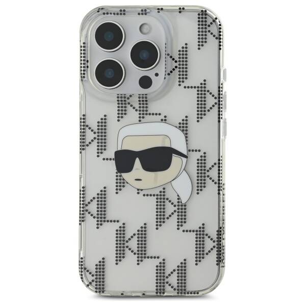 Funda para Apple iPhone 16 Pro, Karl Lagerfeld, IML Luxury Electroplated Karl's Head, Transparente