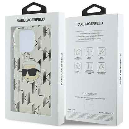Funda para Apple iPhone 16 Pro, Karl Lagerfeld, IML Luxury Electroplated Karl's Head, Transparente