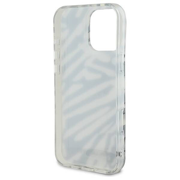 Funda para Apple iPhone 16 Pro, Karl Lagerfeld, IML Luxury Zebra Pattern with Strap, Negra