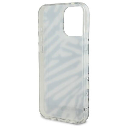 Funda para Apple iPhone 16 Pro, Karl Lagerfeld, IML Luxury Zebra Pattern with Strap, Negra