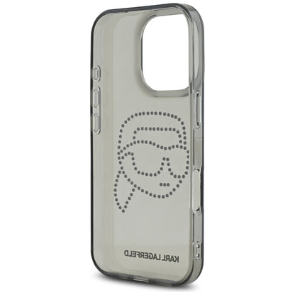 Funda para Apple iPhone 16 Pro, Karl Lagerfeld, IML Rhinestones Karl's Head, Negra