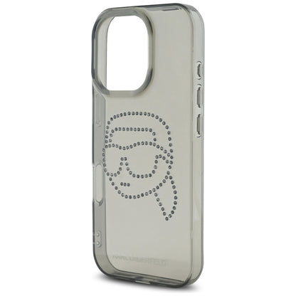 Funda para Apple iPhone 16 Pro, Karl Lagerfeld, IML Rhinestones Karl's Head, Negra