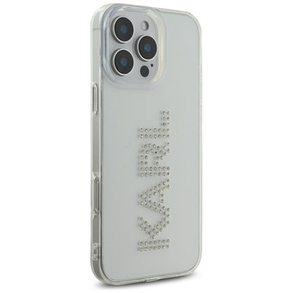 Funda para Apple iPhone 16 Pro, Karl Lagerfeld, IML Rhinestones Transparent Logo, Transparente