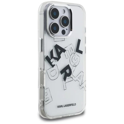 Funda para Apple iPhone 16 Pro, Karl Lagerfeld, IML Sketched Graphic Logo, Transparente