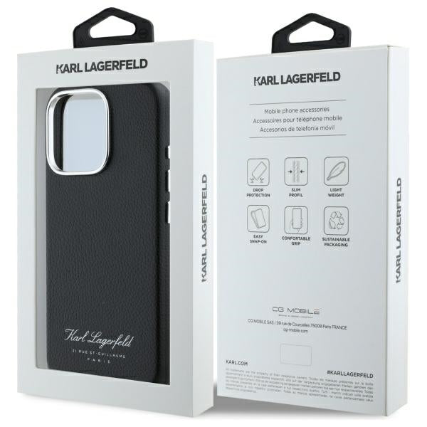 Funda para Apple iPhone 16 Pro, Karl Lagerfeld, RSG, Negra