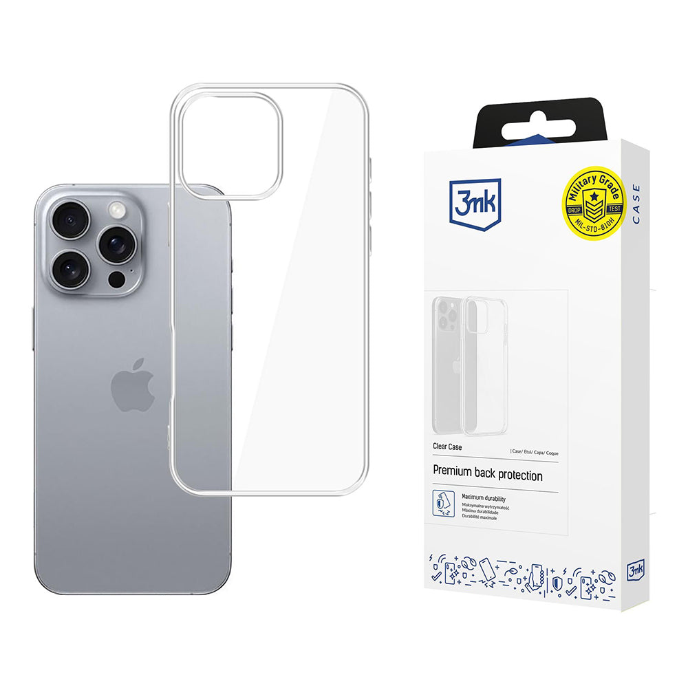 Funda para Apple iPhone 16 Pro Max, 3MK, Clear, Transparente