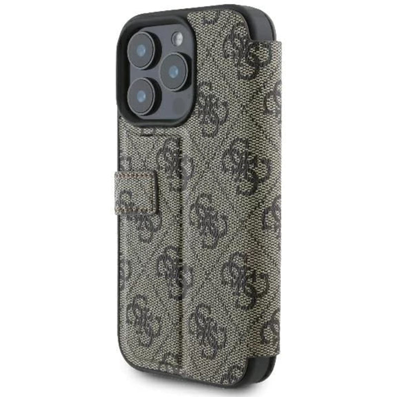 Funda para Apple iPhone 16 Pro Max, Guess, 4G Book, Marrón