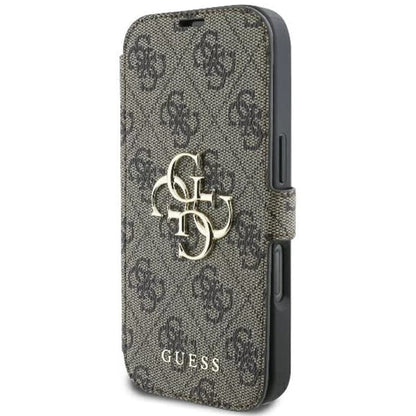 Funda para Apple iPhone 16 Pro Max, Guess, 4G Book, Marrón