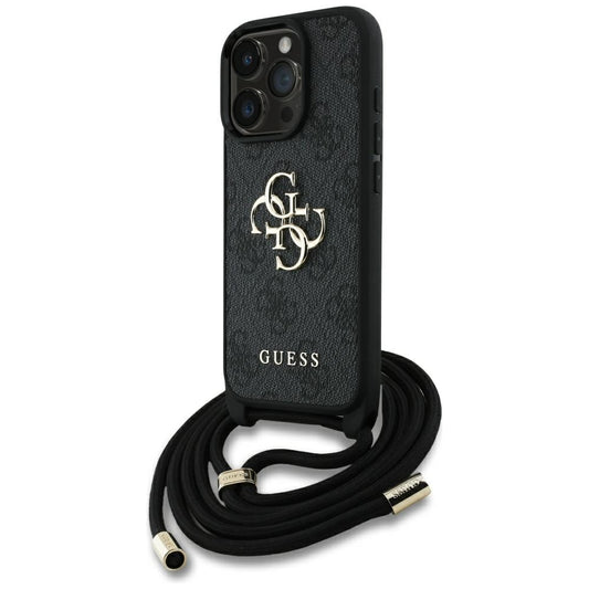 Funda para Apple iPhone 16 Pro Max, Guess, 4G CBDY Big Logo con Correa, Negra
