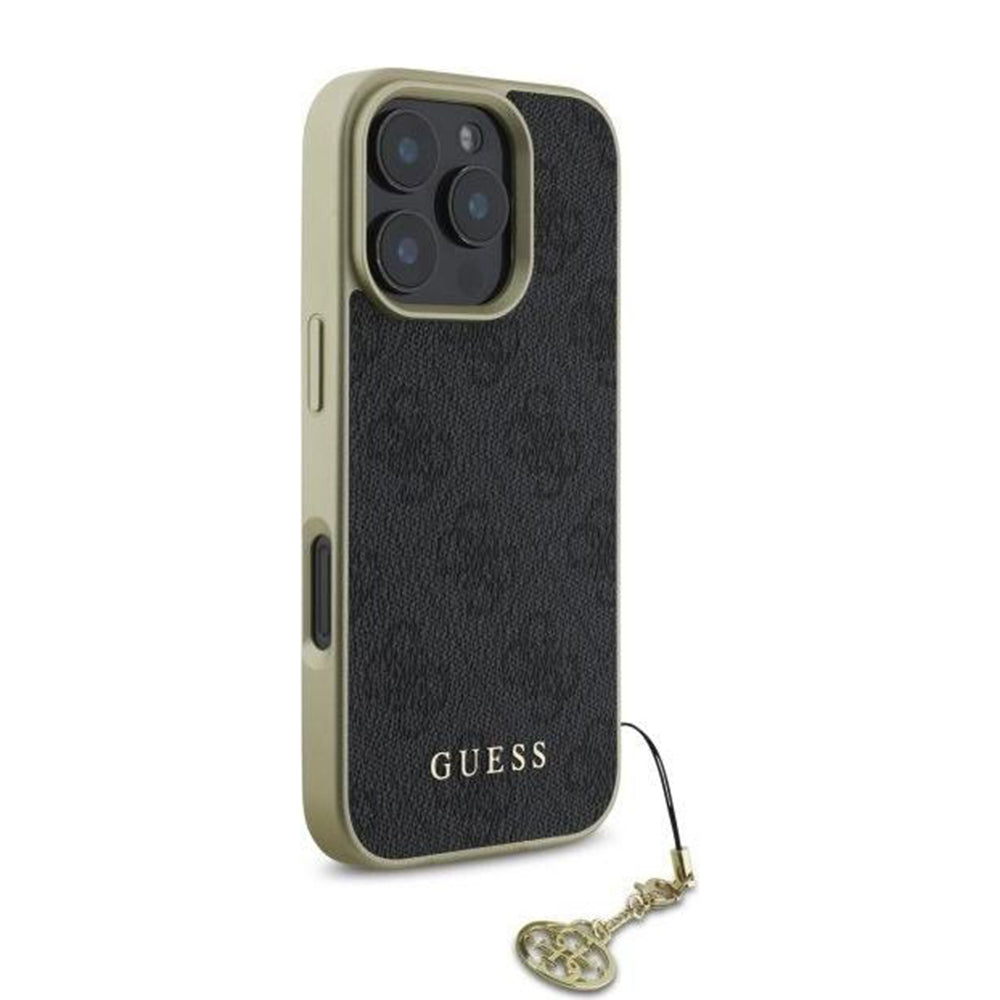 Funda para Apple iPhone 16 Pro Max, Guess, 4G Charm, Negra