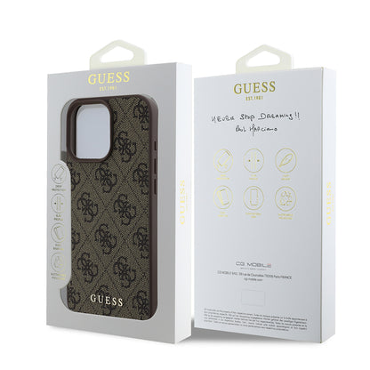 Funda para Apple iPhone 16 Pro Max, Guess, 4G Classic, Marrón