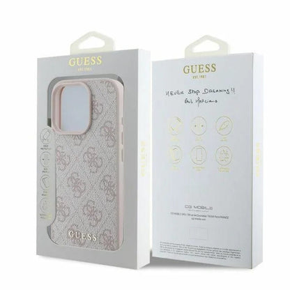 Funda para Apple iPhone 16 Pro Max, Guess, 4G Classic, Rosa