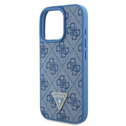 Funda para Apple iPhone 16 Pro Max, Guess, Crossbody 4G Triangle Strass, Azul