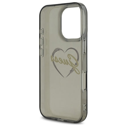 Funda para Apple iPhone 16 Pro Max, Guess, IML Heart, Negra
