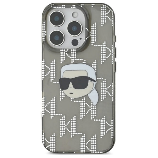 Funda para Apple iPhone 16 Pro Max, Karl Lagerfeld, IML Luxury Electroplated Karl's Head, Negra