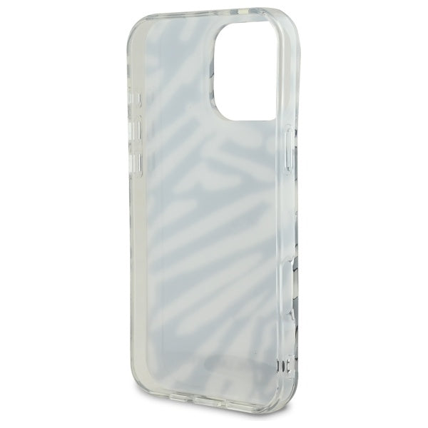 Funda para Apple iPhone 16 Pro Max, Karl Lagerfeld, IML Luxury Zebra Pattern with Strap, Negra