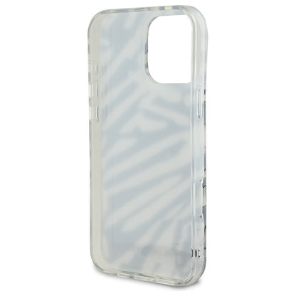 Funda para Apple iPhone 16 Pro Max, Karl Lagerfeld, IML Luxury Zebra Pattern with Strap, Negra
