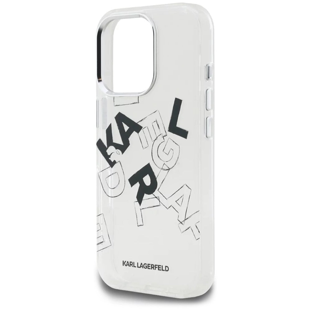 Funda para Apple iPhone 16 Pro Max, Karl Lagerfeld, IML Sketched Graphic Logo, Transparente