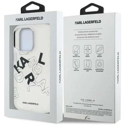 Funda para Apple iPhone 16 Pro Max, Karl Lagerfeld, IML Sketched Graphic Logo, Transparente