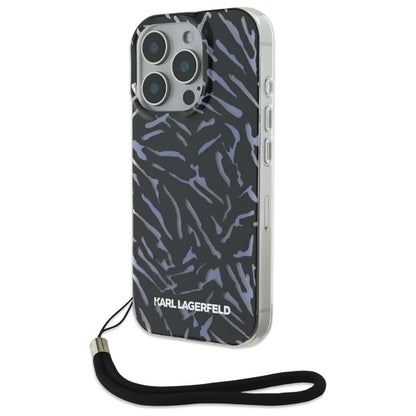 Funda para Apple iPhone 16 Pro Max, Karl Lagerfeld, Zebra with Cord Strap, Morado