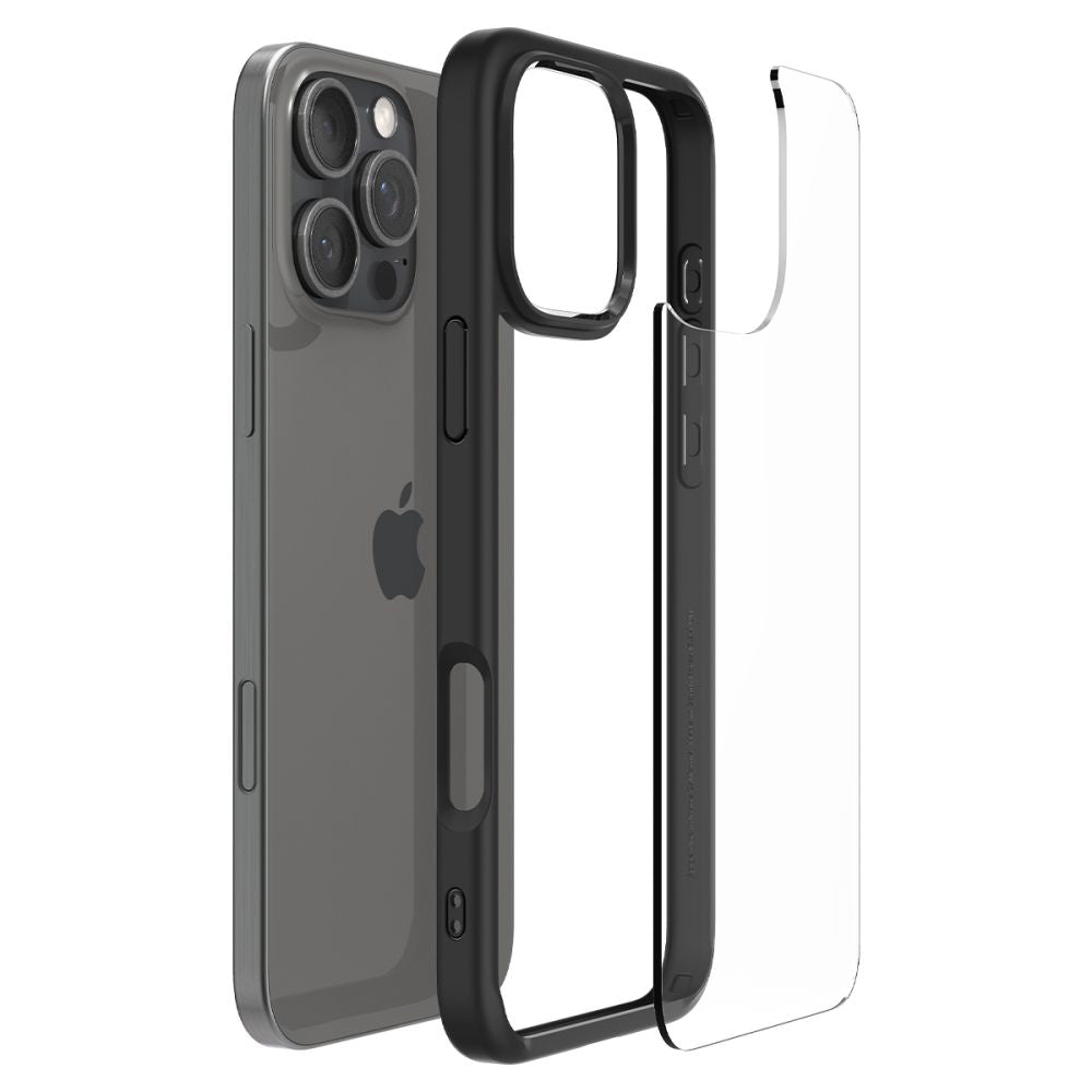 Funda para Apple iPhone 16 Pro Max, Spigen, Ultra Hybrid, Negra Mate ACS07996