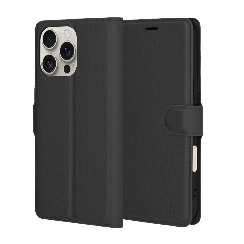 Funda para Apple iPhone 16 Pro Max, Techsuit, Leather Folio, Negra
