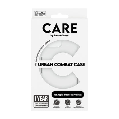 Funda para Apple iPhone 16 Pro, PanzerGlass, Care Urban Combat, Transparente