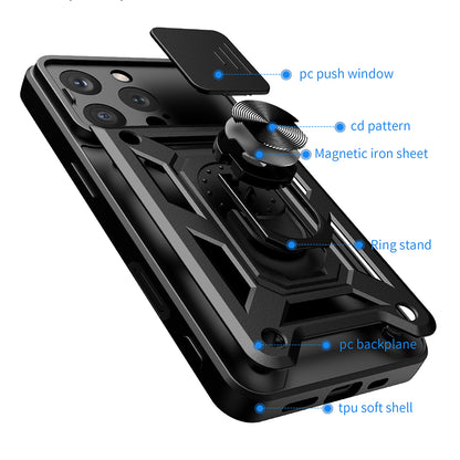 Funda para Apple iPhone 16 Pro, Techsuit, CamShield, Negra