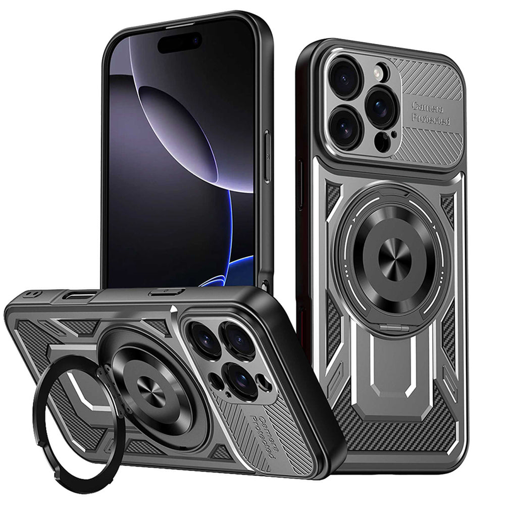 Funda para Apple iPhone 16 Pro, Techsuit, RuggedCam, Gris
