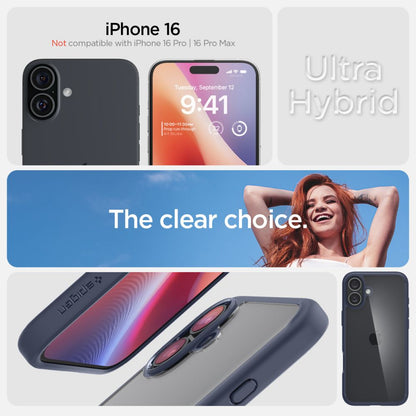 Funda para Apple iPhone 16, Spigen, Ultra Hybrid, Azul Marino