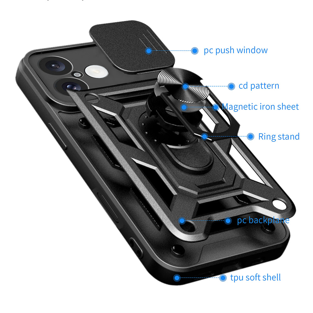 Funda para Apple iPhone 16, Techsuit, CamShield, Negra