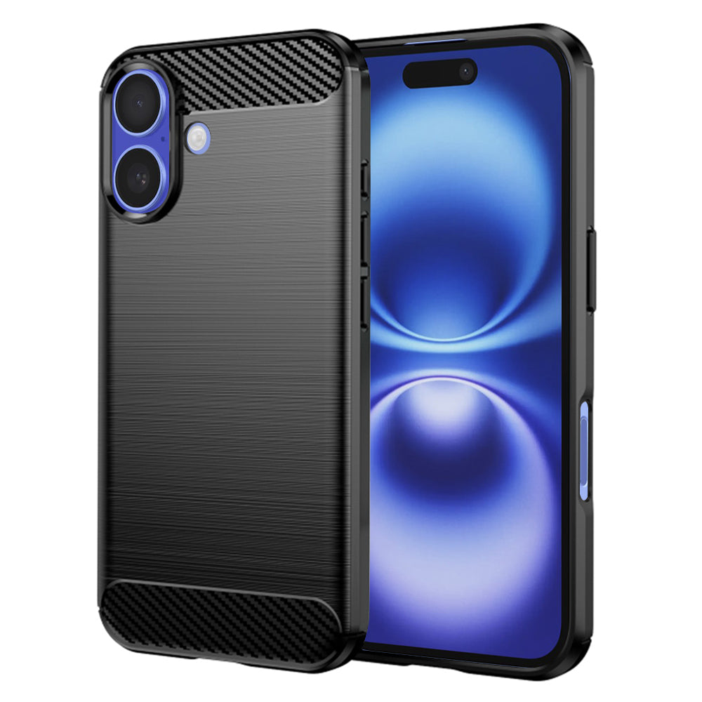 Funda para Apple iPhone 16, Techsuit, Carbono, Negra