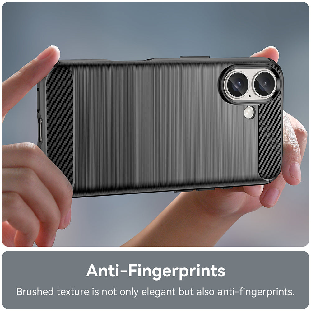 Funda para Apple iPhone 16, Techsuit, Carbono, Negra