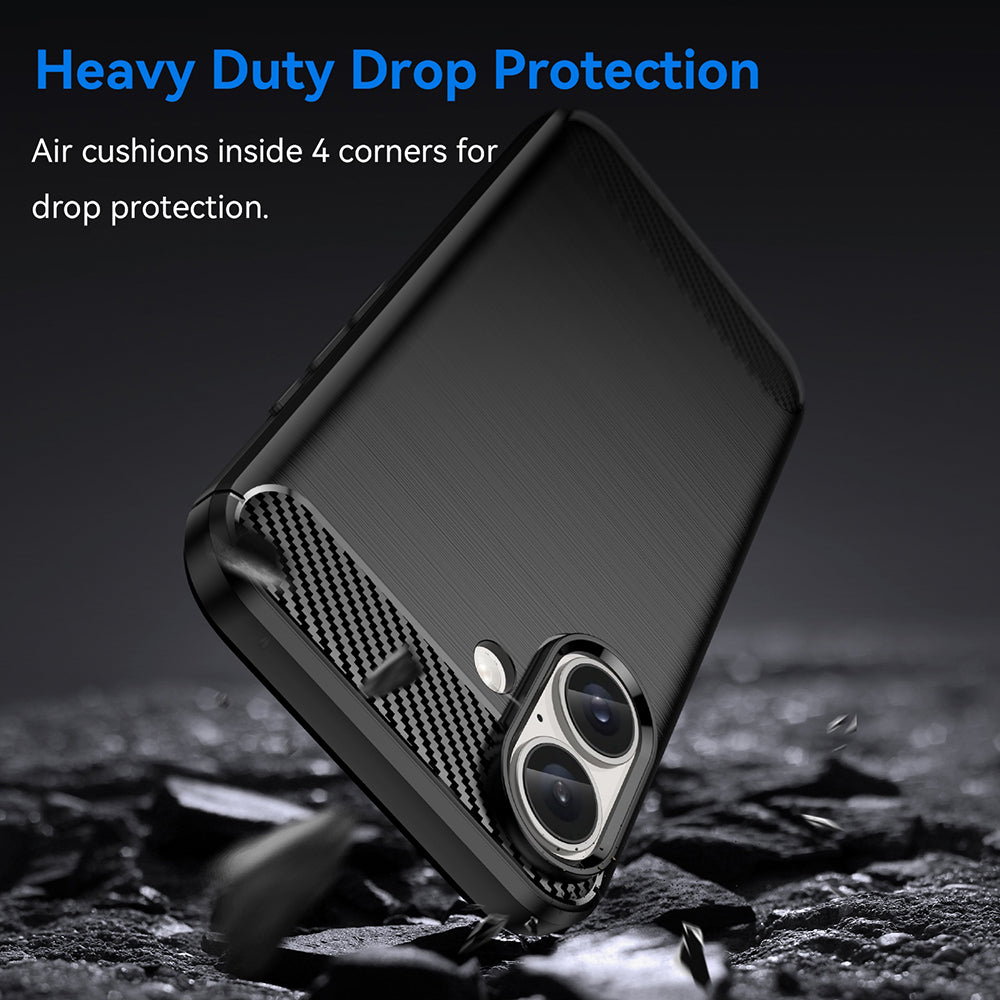 Funda para Apple iPhone 16, Techsuit, Carbono, Negra