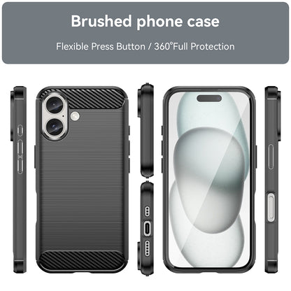 Funda para Apple iPhone 16, Techsuit, Carbono, Negra