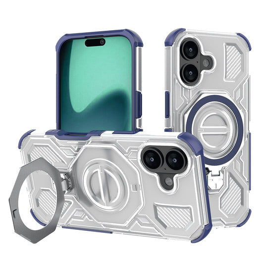 Funda para Apple iPhone 16, Techsuit, Carbon Shield Pro, Azul