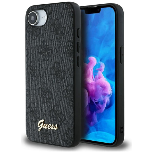 Funda para Apple iPhone 16e, Guess, 4G Script Logo, Negra