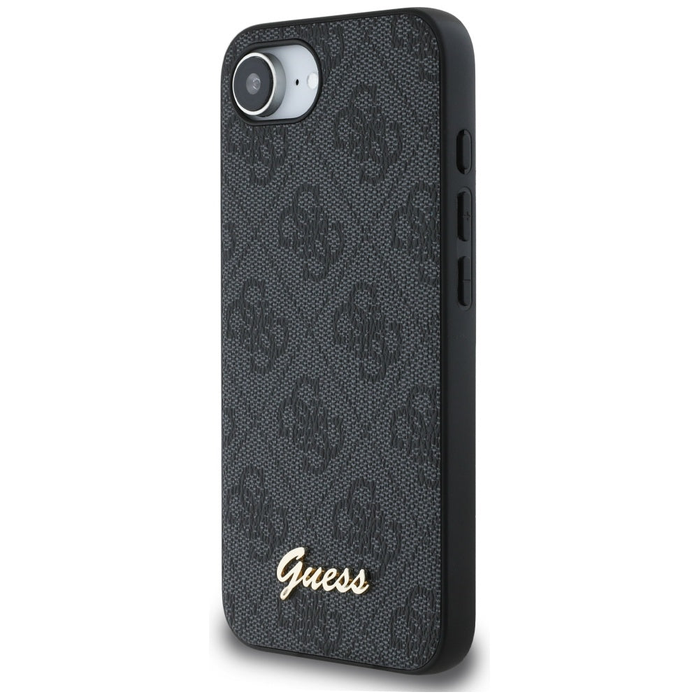 Funda para Apple iPhone 16e, Guess, 4G Script Logo, Negra
