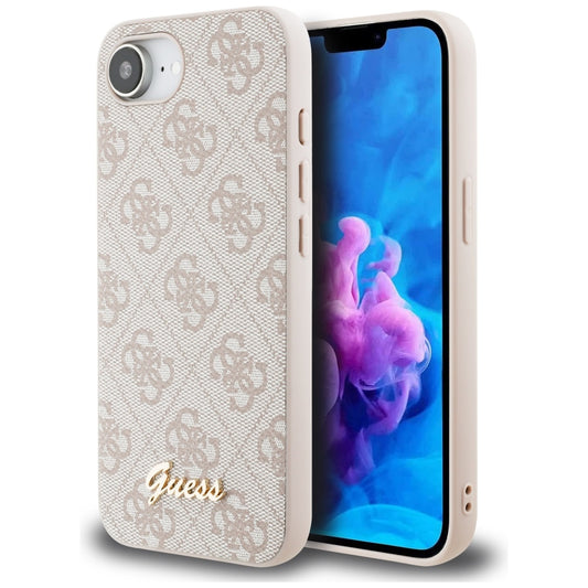 Funda para Apple iPhone 16e, Guess, 4G Script Logo, Rosa.