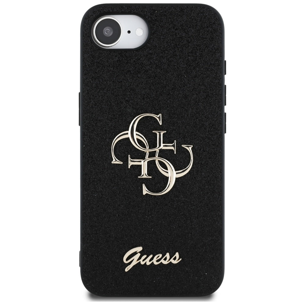 Funda para Apple iPhone 16e, Guess, Fixed Glitter Big 4G, Negra