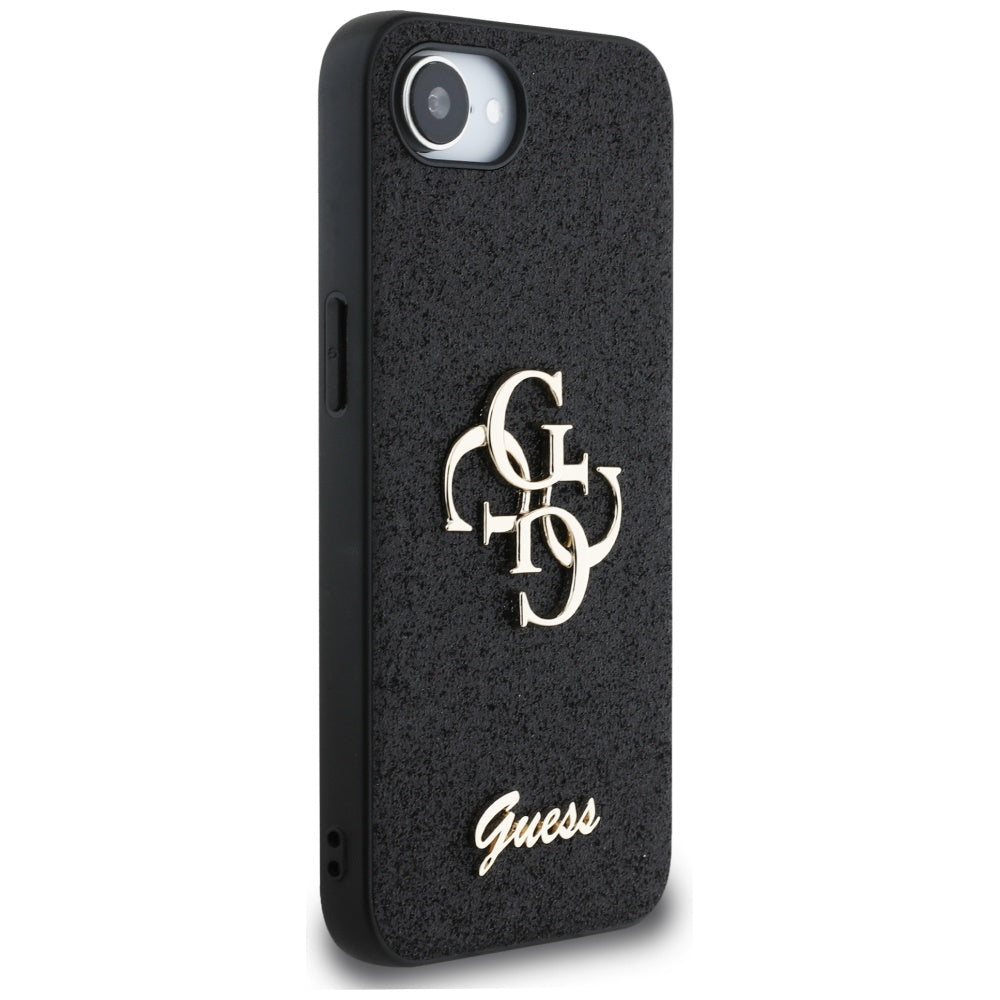 Funda para Apple iPhone 16e, Guess, Fixed Glitter Big 4G, Negra