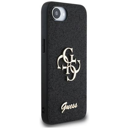 Funda para Apple iPhone 16e, Guess, Fixed Glitter Big 4G, Negra