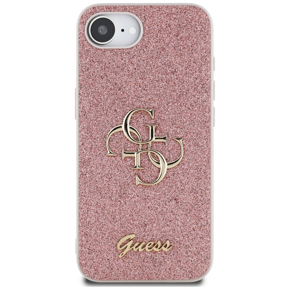 Funda para Apple iPhone 16e, Guess, Fixed Glitter Big 4G, Rosa.