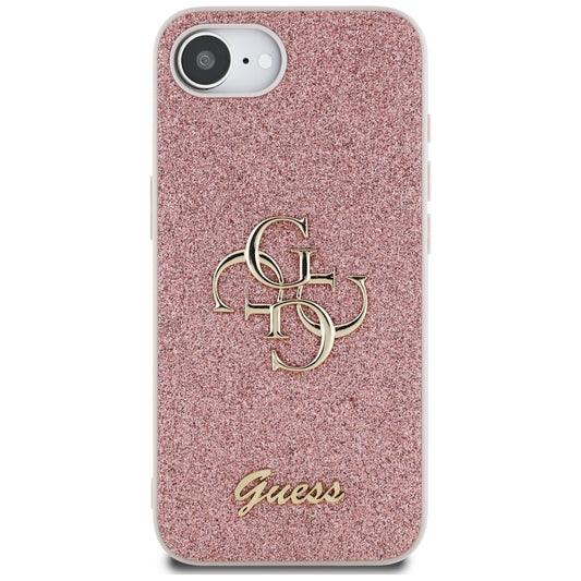 Funda para Apple iPhone 16e, Guess, Fixed Glitter Big 4G, Rosa.