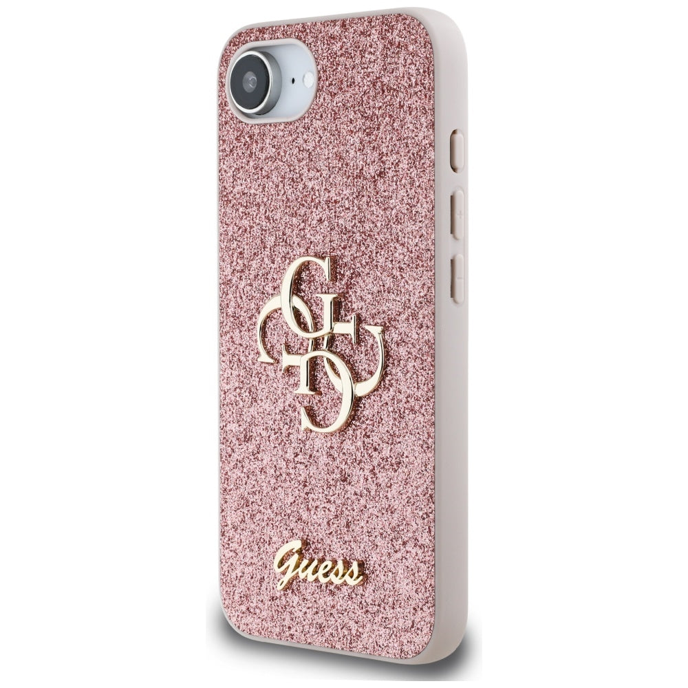 Funda para Apple iPhone 16e, Guess, Fixed Glitter Big 4G, Rosa.