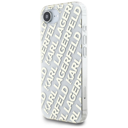 Funda para Apple iPhone 16e, Karl Lagerfeld, IML Luxury Gold Fullover Logo, Dorada