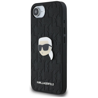Case for Apple iPhone 16e, Karl Lagerfeld, Monogram Karl's Head, Black