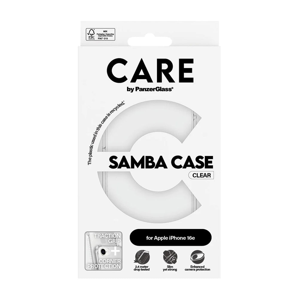 Funda para Apple iPhone 16e, PanzerGlass, Care Fashionable, Transparente