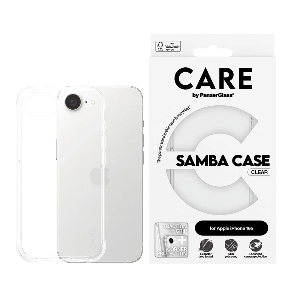 Funda para Apple iPhone 16e, PanzerGlass, Care Fashionable, Transparente