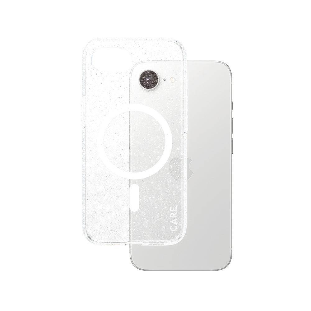 Funda para Apple iPhone 16e, PanzerGlass, Care Urban Combat Star Lit, Transparente Blanca